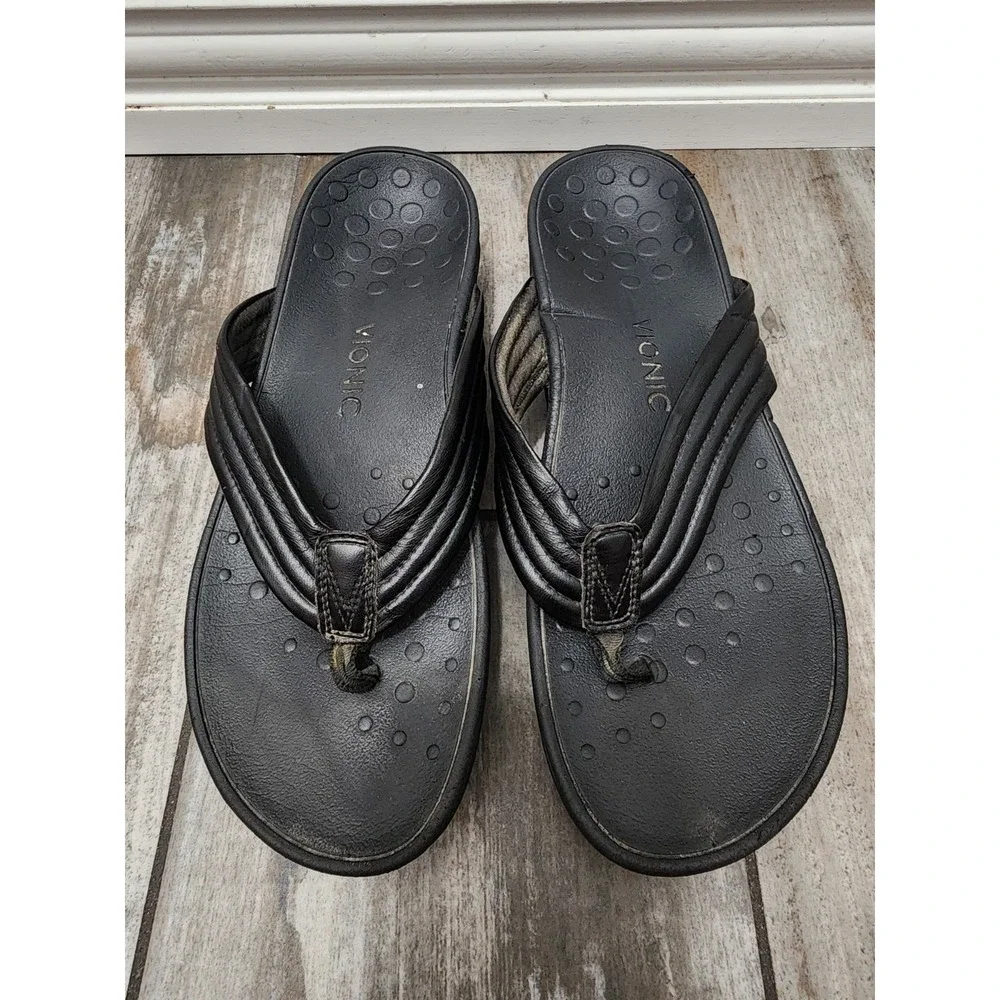 Ladies Vionic Black Flip Flop Style Sandal Podiatrist Designed Shoe Size 8/8.5
